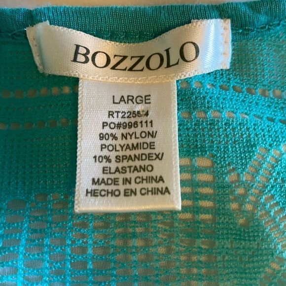 Bozzolo Blue Lace Crop Top Cover Up Large - Picture 4 of 4